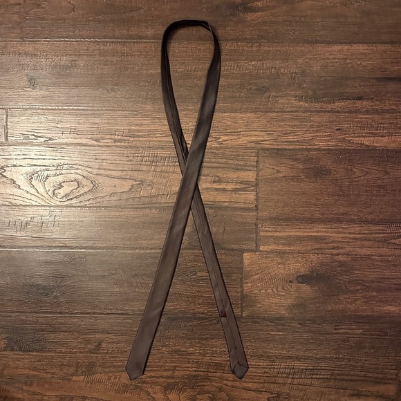 Narrow Skinny Iridescent Brown Neck Tie - Picture 2 of 13